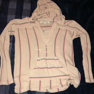 Stripped hooded sweater